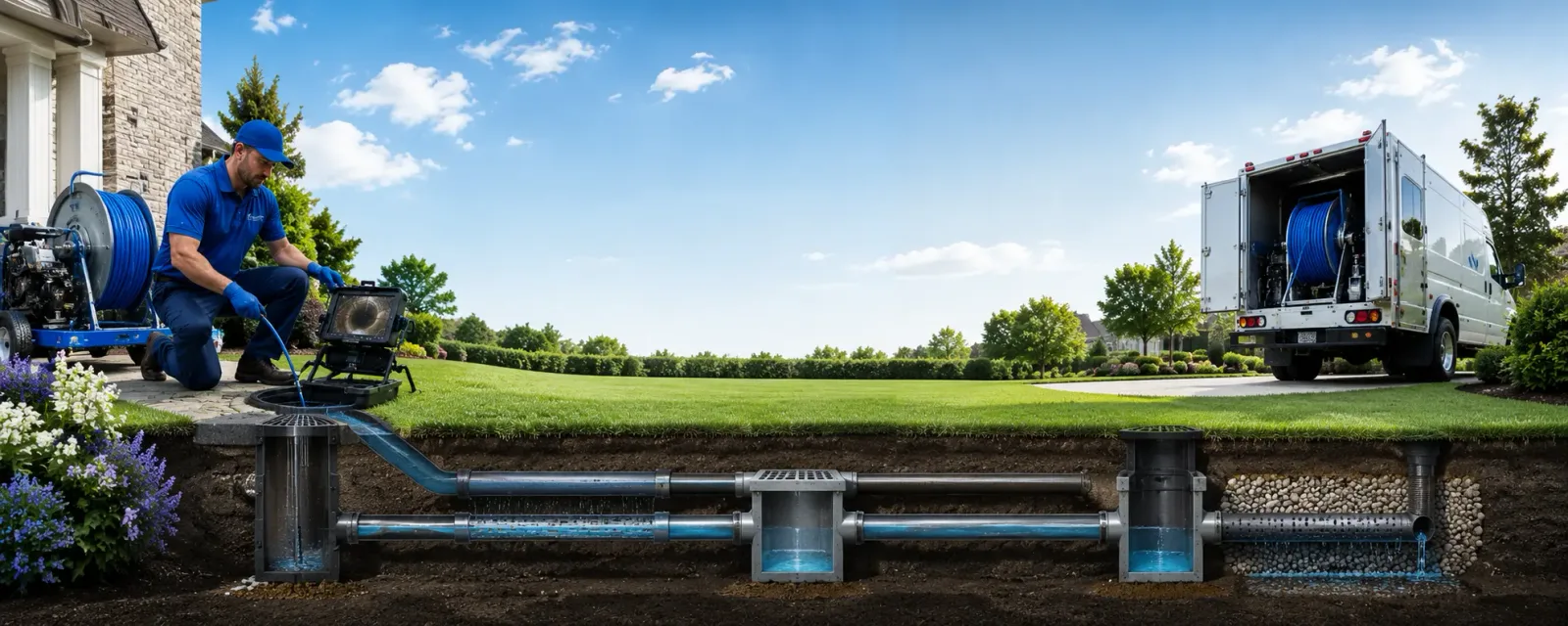 Outdoor drain cleaning information for Bowdoin, ME